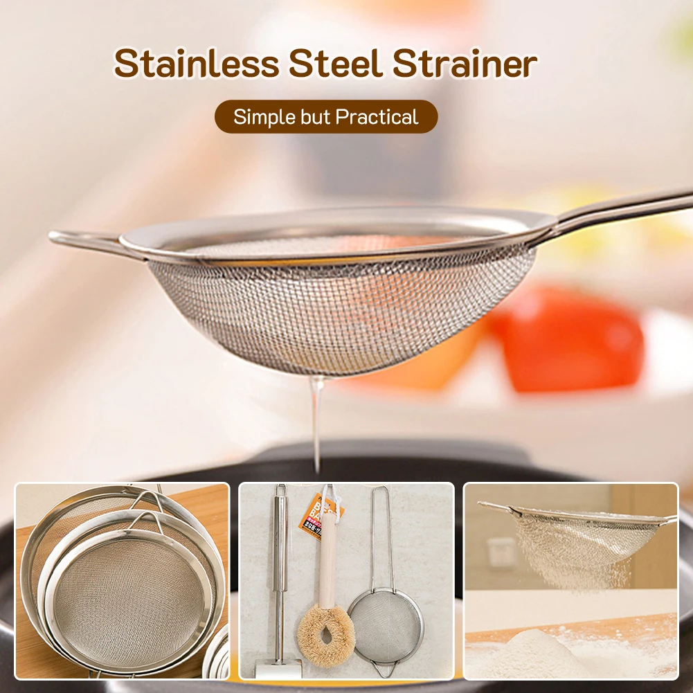 

Stainless Steel Fine Mesh Wire Oil Skimmer Strainer Kitchen Multi-functional Filter Spoon Fried Food Net Kitchen Gadgets Tool