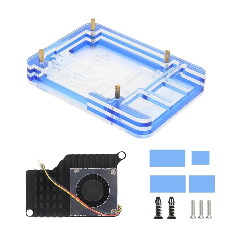 

Protector Enclosure Box For RPI 5 Housing Case Plastic with Cooling Fan