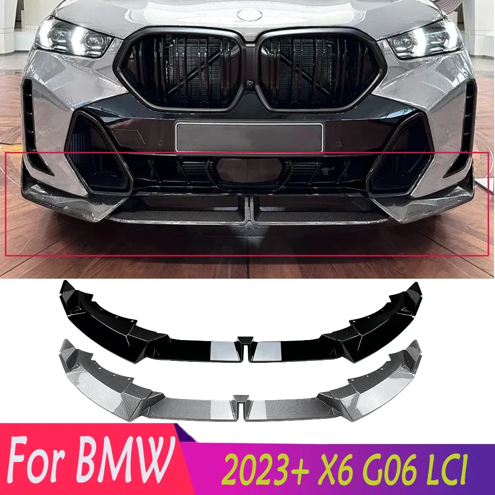 For-BMW-2023-X6-G06-LCI-M-Sport-Car-Gloss-Black-Or-Carbon-Look-Front ...