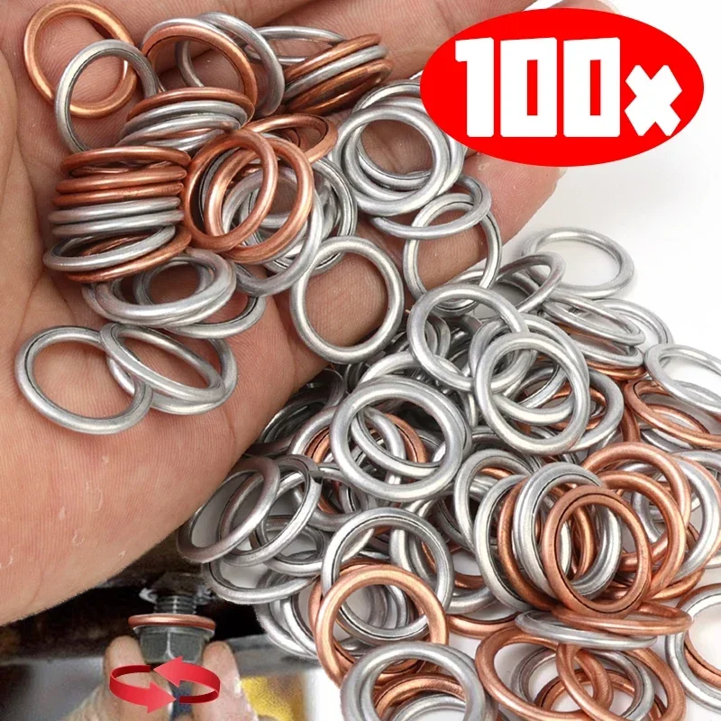 Car Oil Drain Plug Gasket Oil Drain Plug Seal Washer Drainage Bolt Pad Aluminum Copper Replaceable Accessories For Volkswagen Audi