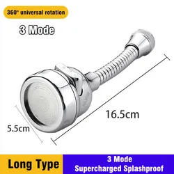 360° Rotating Sink Faucet Extension with Water Saving Filter (3 Mode-Long B)