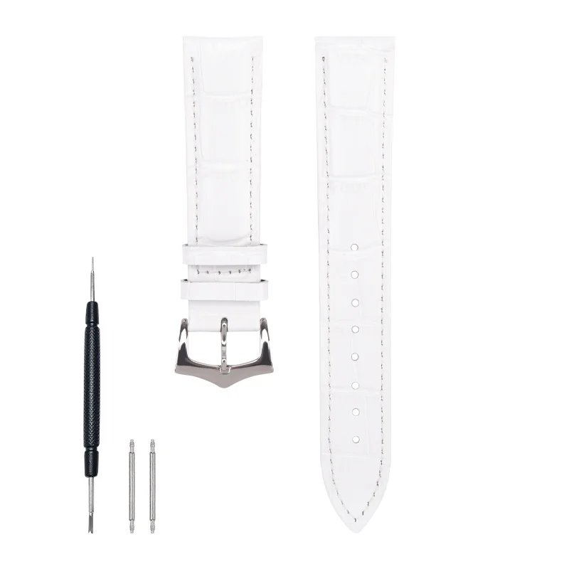Premium Genuine Leather Bamboo Pattern Watch Strap - Soft, Breathable, Calfskin Replacement Band