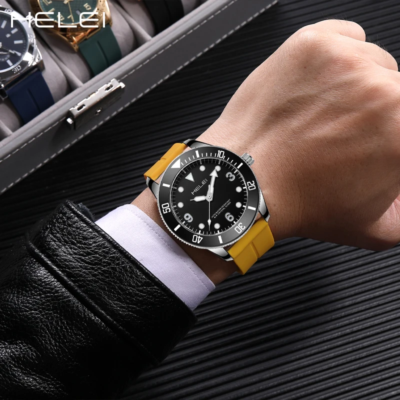 HELEI new 2024 men's watch delicate dial fashion quartz watch men's quartz watch waterproof luminous men's luxury watches