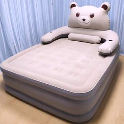 Cama inflable doble para el hogar, colchón de aire individual grueso, portátil, para exteriores, Simple