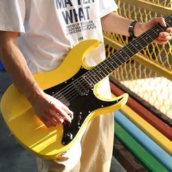 Guitare électrique jaune pour étudiant, Instrument de musique professionnel de haute qualité, guitare acoustique Punk, JD50JT 