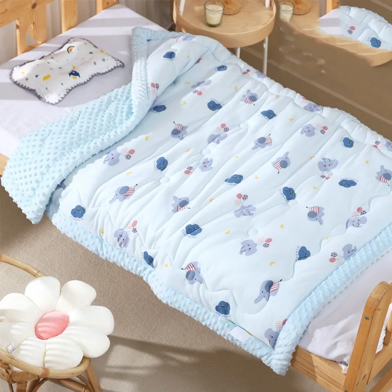 

Children's Bean Quilt Baby Quilt Kindergarten Lunch Sleep Autumn Winter Thick Cotton Quilt Newborn Bedding Double Layer Blanket