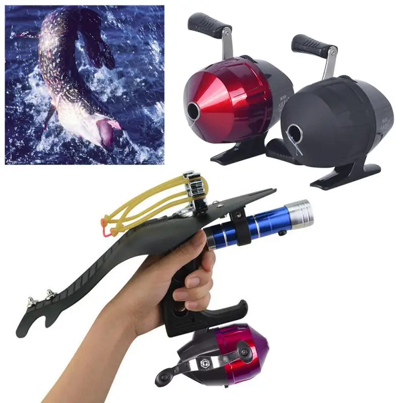 

Stainless Steel Spincast Fishing Reels Spinning Wheel Slingshot Wheel Shooting Harpoon Dart Reel Hunting Ice Sea Fishing