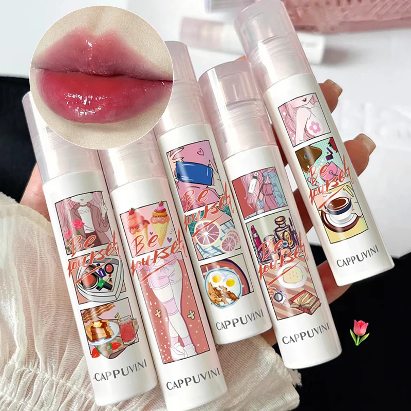 

Cute Comics Design Mirror Glass Lipstick Sexy Red Lip Tint Long Lasting Lip Makeup Velvet Lipgloss Waterproof Lip Stick Cosmetic