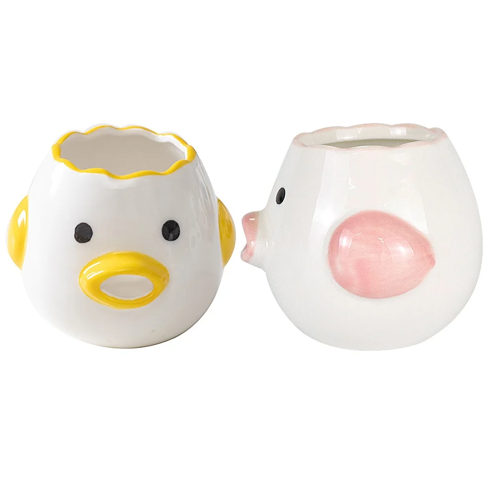 Egges White Yolk Separator Tool Chicken Egg Yolk White Separator Ceramics Ceramic Cartoon Chick