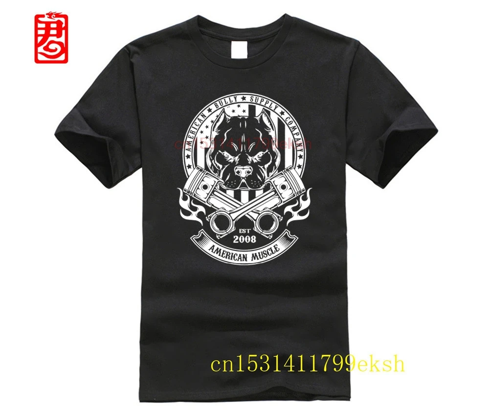 Nuova Maglietta Fashion Street Wear Tee Shirt Clothes Pitbull American Muscle American Bully Supply T Shirt