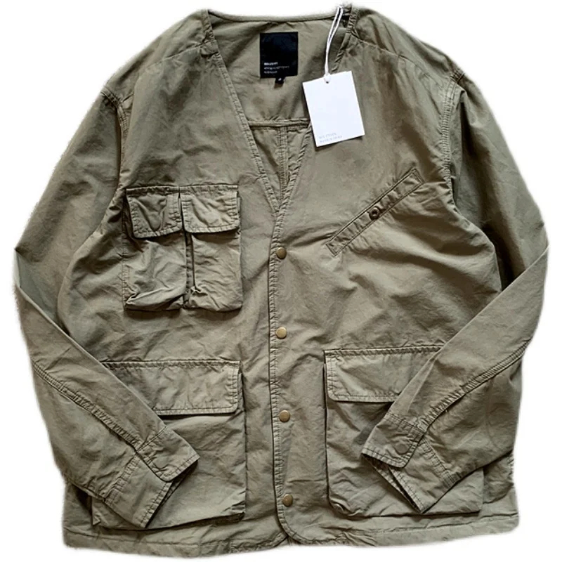 

Tooling Multi Bag Loose Jacket Coat Collarless Function Industrial Wind Poison Home Fashion Thin Overalls Outdoor Cargo Hiking