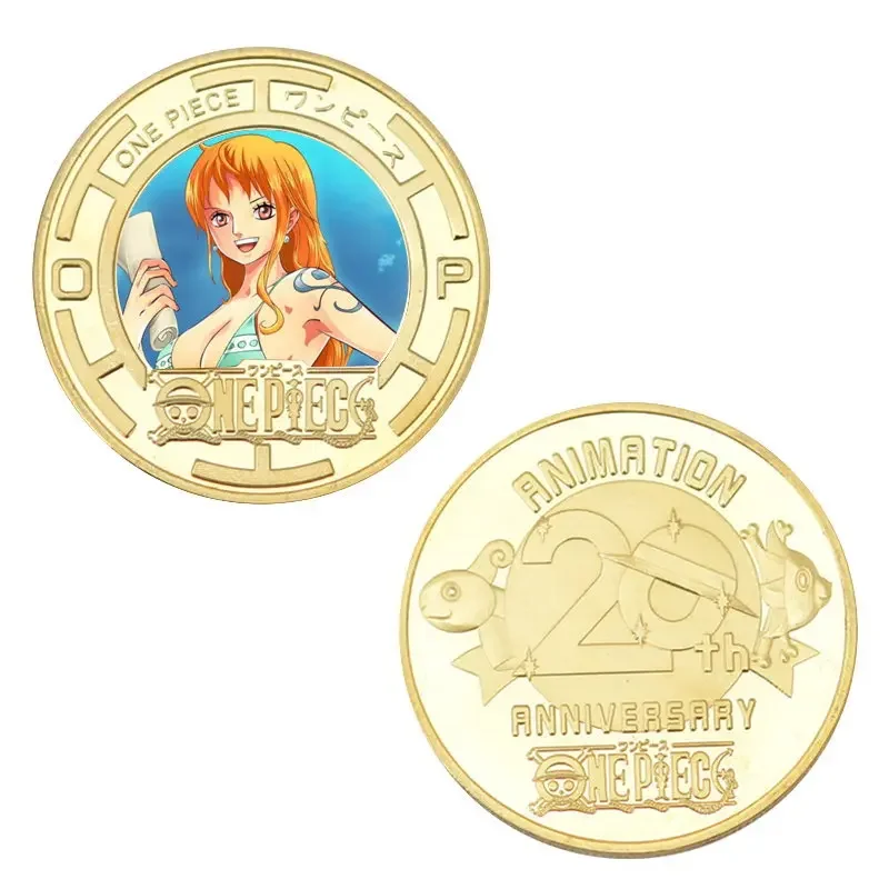 Anime ONE PIECE Pure gold character avatar collection coin with certificate  BROOK Nico Robin Children's toys Board game card - AliExpress