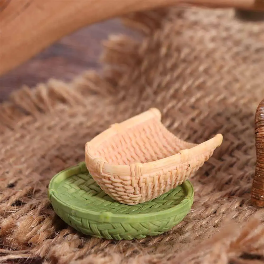 Simulation Simulation Bamboo Basket Chair Dustpan Dollhouse Miniature 1/12 Basket Furniture Decoration Sculpture