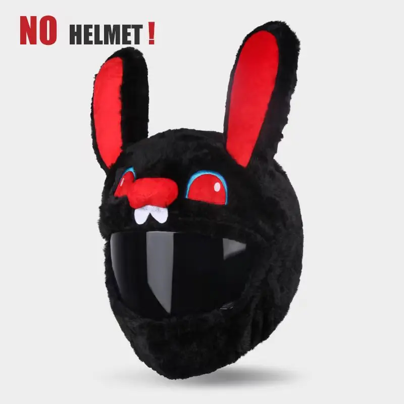 White Rabbit Motorcycle Helmet Cover Outdoor Funny Motorbike
