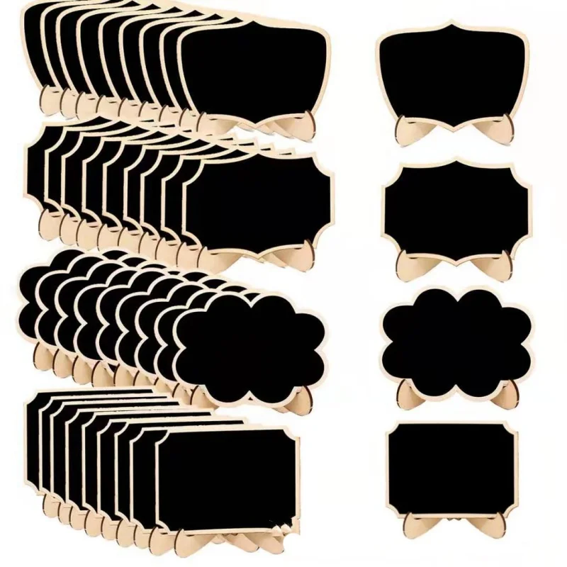 Mini Lace shape Chalkboards 20pcs with Support Message Board Signs Table Place Card Signs for Home Brthday Wedding Party wooden chalkboard