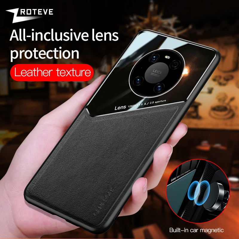 Mate40 Pro maciņš Zroteve ādas tekstūras mīksta rāmja datora vāciņš Huawei Mate 40 30 20 50 Pro Plus Mate50 triecienizturīgiem tālruņa maciņiem_voghion.com