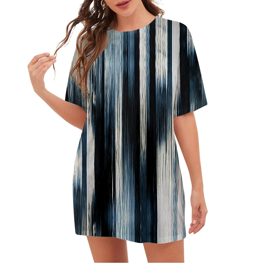 

Женская футболка CLOOCL в Вертикальную Полоску с 3D принтом, свободная повседневная футболка с круглым вырезом и коротким рукавом, летние футболки оверсайз