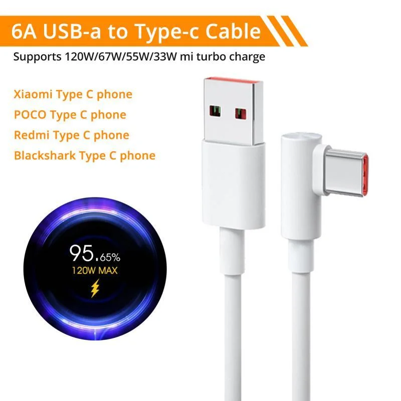 90 Degree Type C Charging Cable