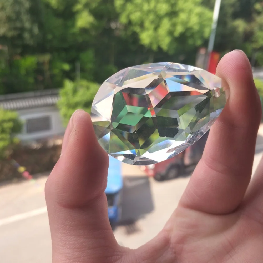 38/50mm Clear Crystal Drops Chandelier Prisms Sun Catcher Lamp Parts Bead Curtain Pendant Christmas Decoration Hanging