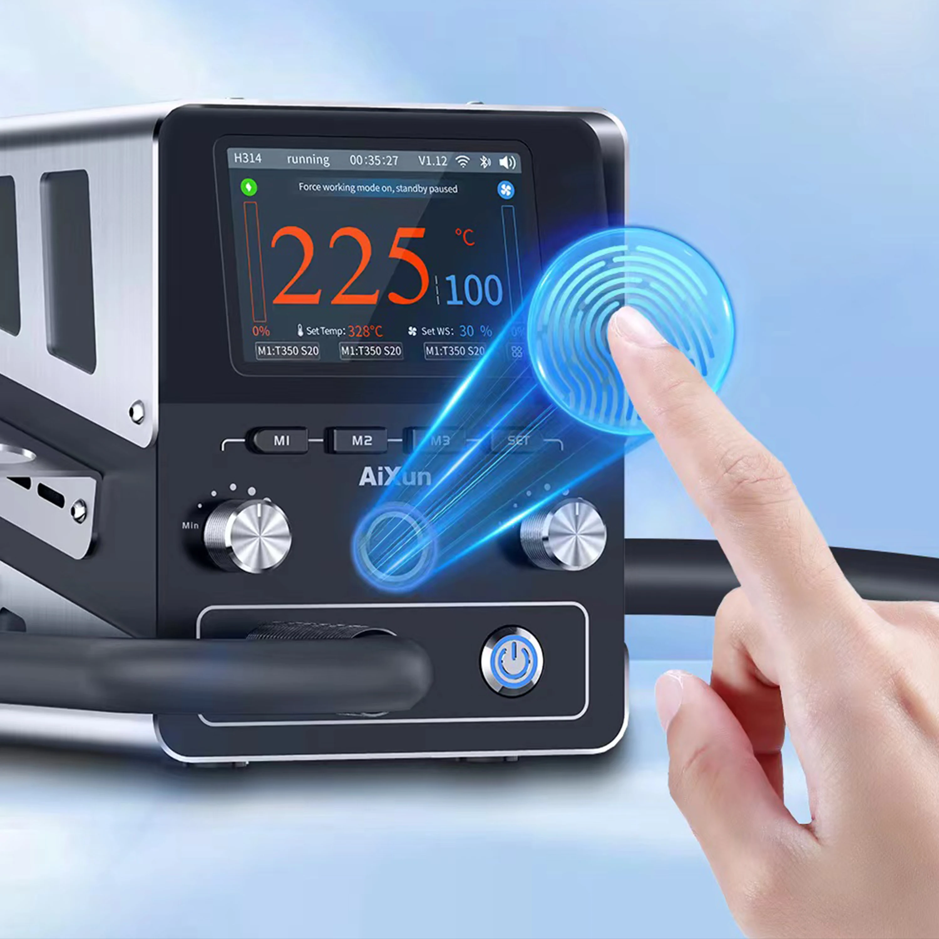Aixun H314 1400W Smart Heat gun Soldering station Digital high power BGA rework heating station with 4 nozzles 5
