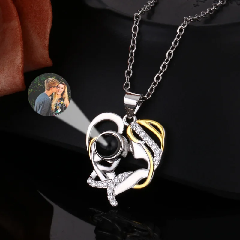 Personalized Projection Necklace For Women Stainless Steel Custom Color Photo Heart Pendant Birthday Mother's Day Gifts