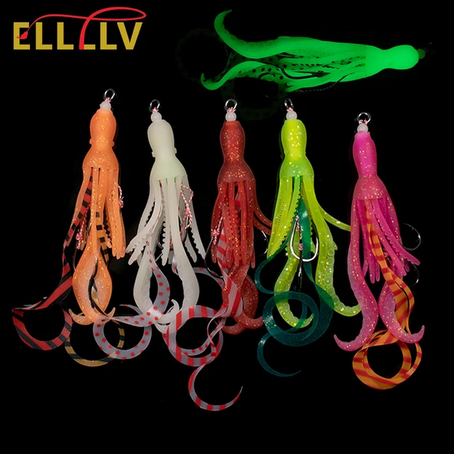 Elllv 10pcs Luminous Soft Squid Skirt With Assist Hook Saltwater Fishing  Snapper Kabura Pesca Wobbler Fishing Jigging Lure - Fishing Lures -  AliExpress