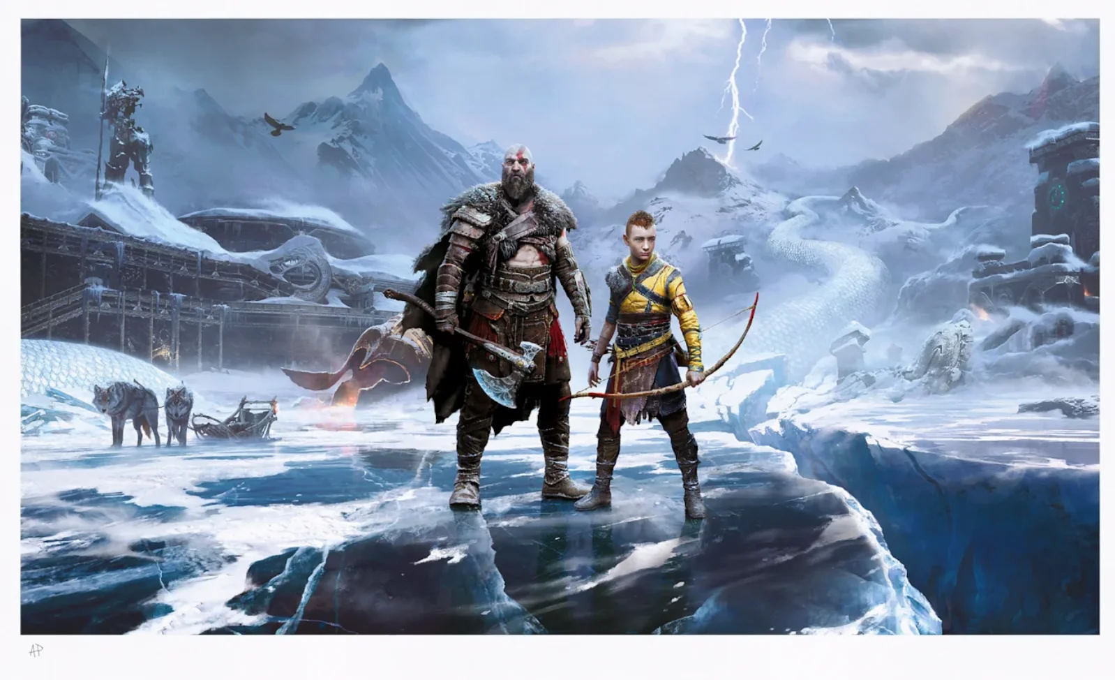 God Of War Ragnarok Jotnar Father Kratos Atreus Print Art Canvas Poster Per Soggiorno Decor Home Wall Picture