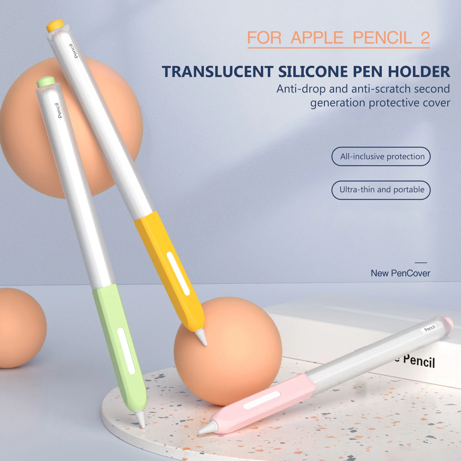 ForApple Pencil 2 Generation Anti-Scratch Silicone Protective Cover Nib Stylus Pen Case Skin For Pencil 2nd Accessor