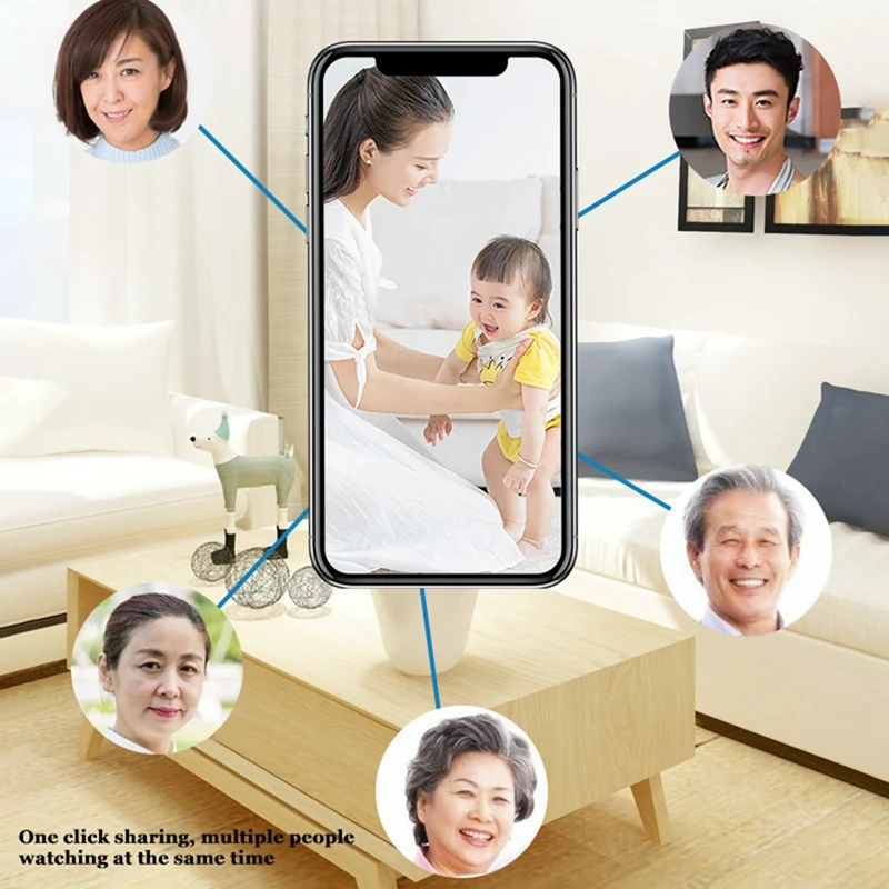 2.4GHz WiFi IP Camera Plug-in 2-Way Audio Tracking Camcorder 360 View Human&Sound Detection Indoor Security 3MP Smart PTZ Camera