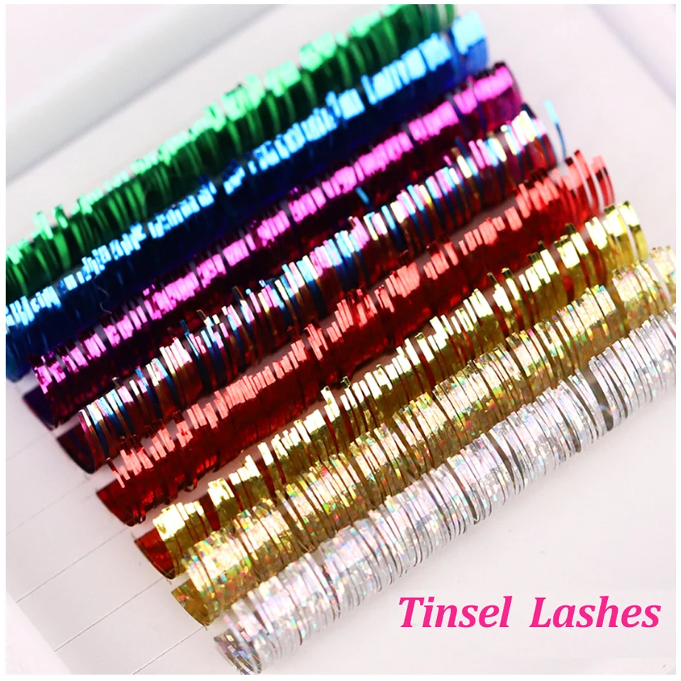 

Lashprofessor Glitter Colors Eyelash Extension Shiny Mix Color False Individual Eyelash Extension Tinsel Lashes For Makeup Cilia