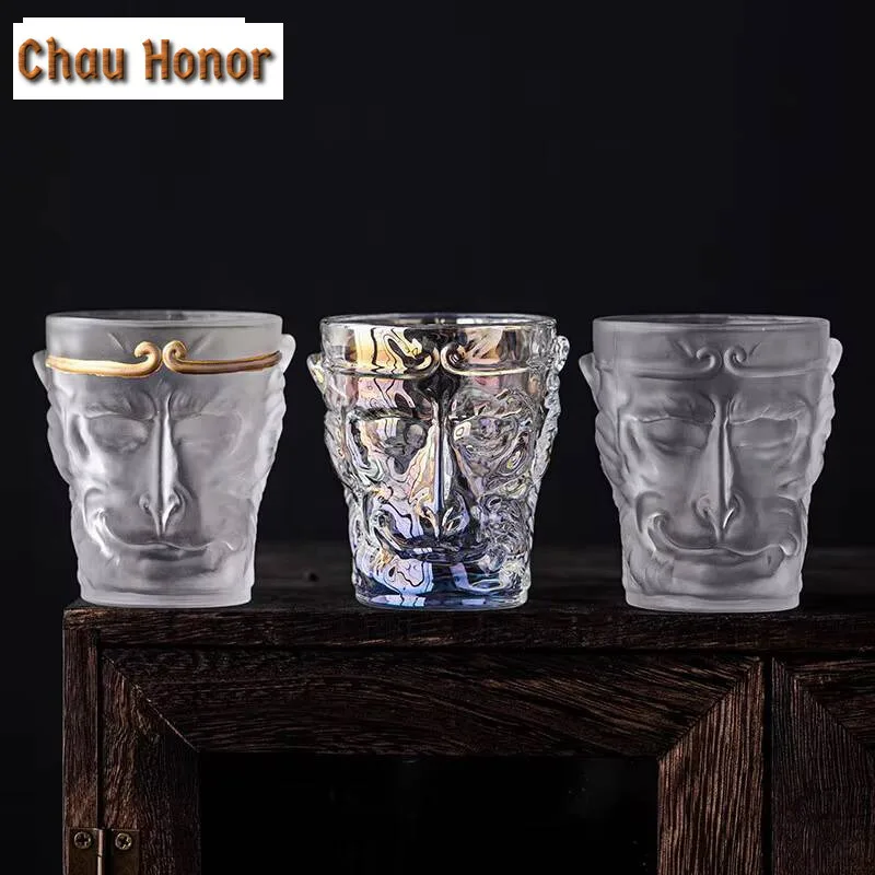 130ml High End Crystal Glass Teacup Creative Wukong Master Cup Men's Large Capacity Water Cup Coffee Mug Chazhan Teaware Gifts