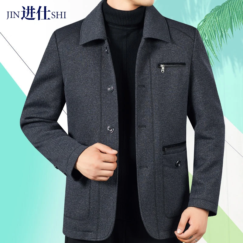 Middle-Aged People's Coat Men's Middle-Aged and Elderly Jacket Spring and Autumn Men's Jacket Men's Dad Clothes Casual middle aged mother s winter cotton padded jacket women s short 2022 new middle aged and old people s autumn and winter