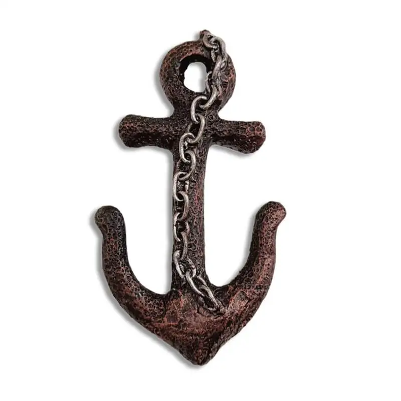Nautical Wall Hanger Resin Decorative Wall Mounted Antique Hanger Rustic Coat And Hat For Outdoor Decor Behind-Door