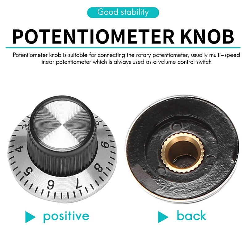 Car Gear Shift Knob 4 x potentiometer Pot metal knob with 0-9 turntable for 6mm shaft knob
