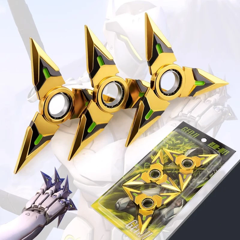 

3 Piece set Darts Toy Games Overwatch Genji Cosplay Weapons Props Hand-Made Model Rotatable Alloy Ornament Halloween Accessories