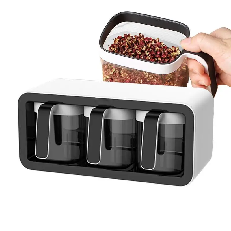 

Wall Mounted Seasoning Box Multi Grid Design Food Storage Container Salt And Pepper Spices Box Home Hotel Kitchen Accessories