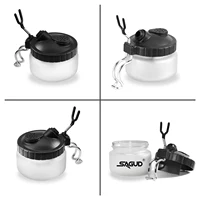 Airbrush Cleaning Kit Clean Pot Jar with Holder and Cleaning Brushes/Needles Double–Ended Brush AirBrush Protection Covers 2