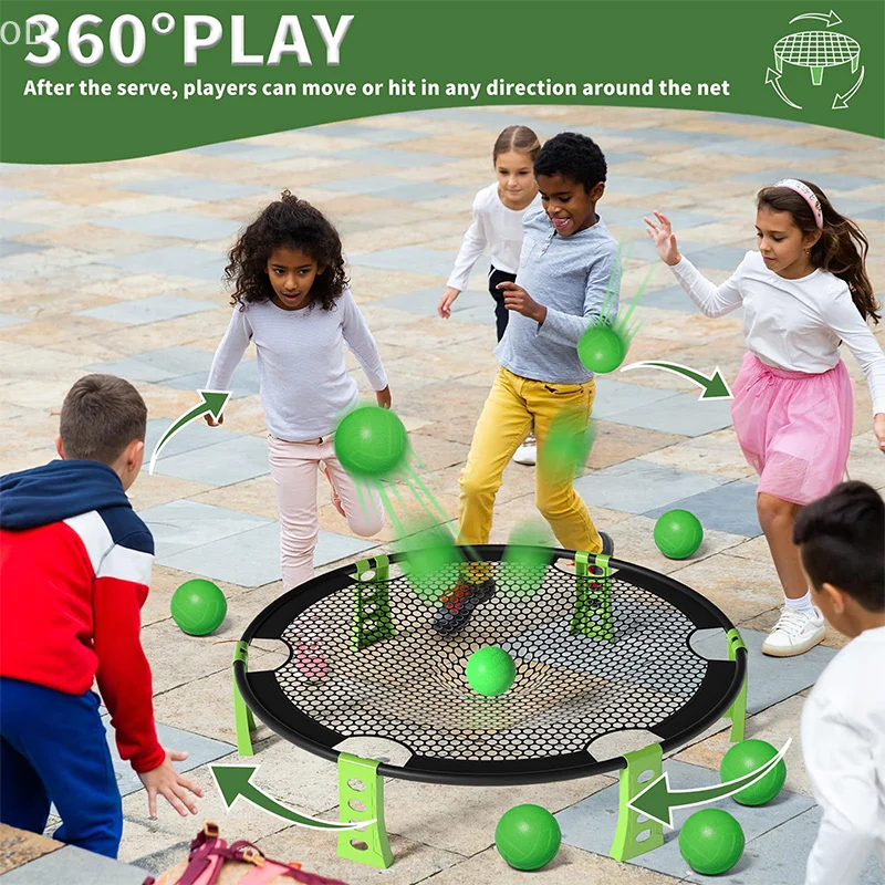 Portable Beach Volleyball Game With 2 Balls Multiplayer Volleyball Battle Game For Beach Yard Lawn Backyard Park