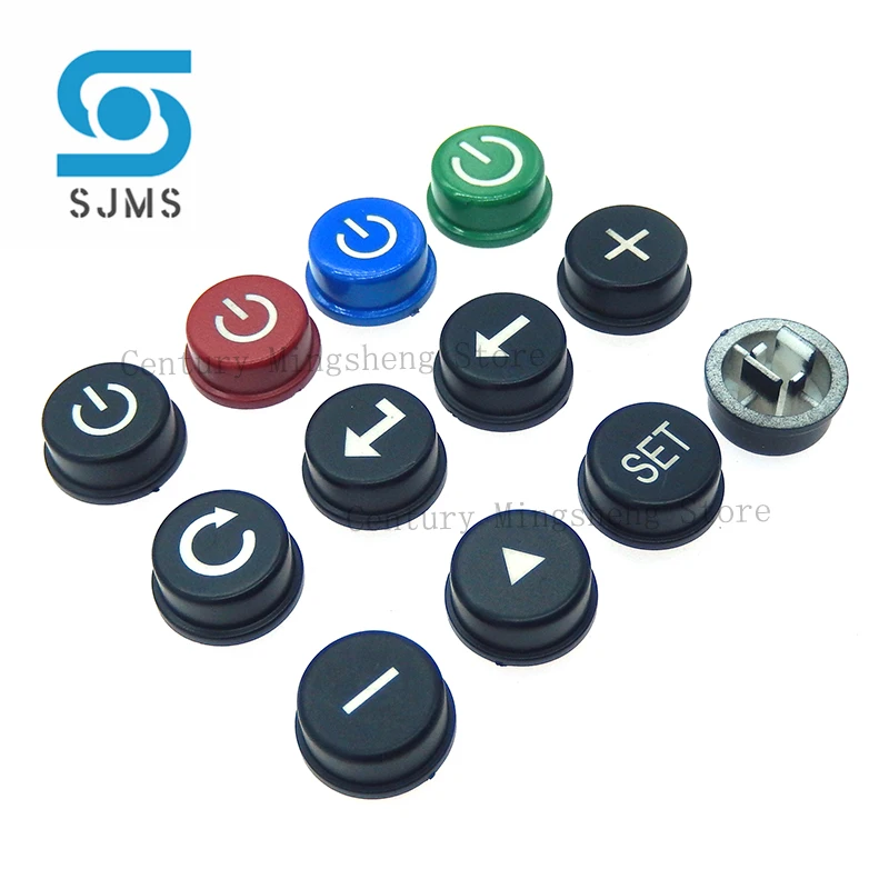 10pcs A24 Tactile Push Button Switch Cap Adapted for B3F-4055 12*12*7.3mm Tact Micro Tact Switches With Power Arrow Icon
