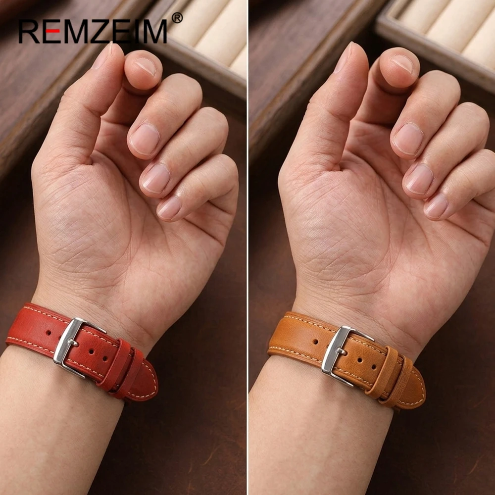 Men's Quick Release Crazy Horse Leather Watch Band – Outdoor-Ready Strap