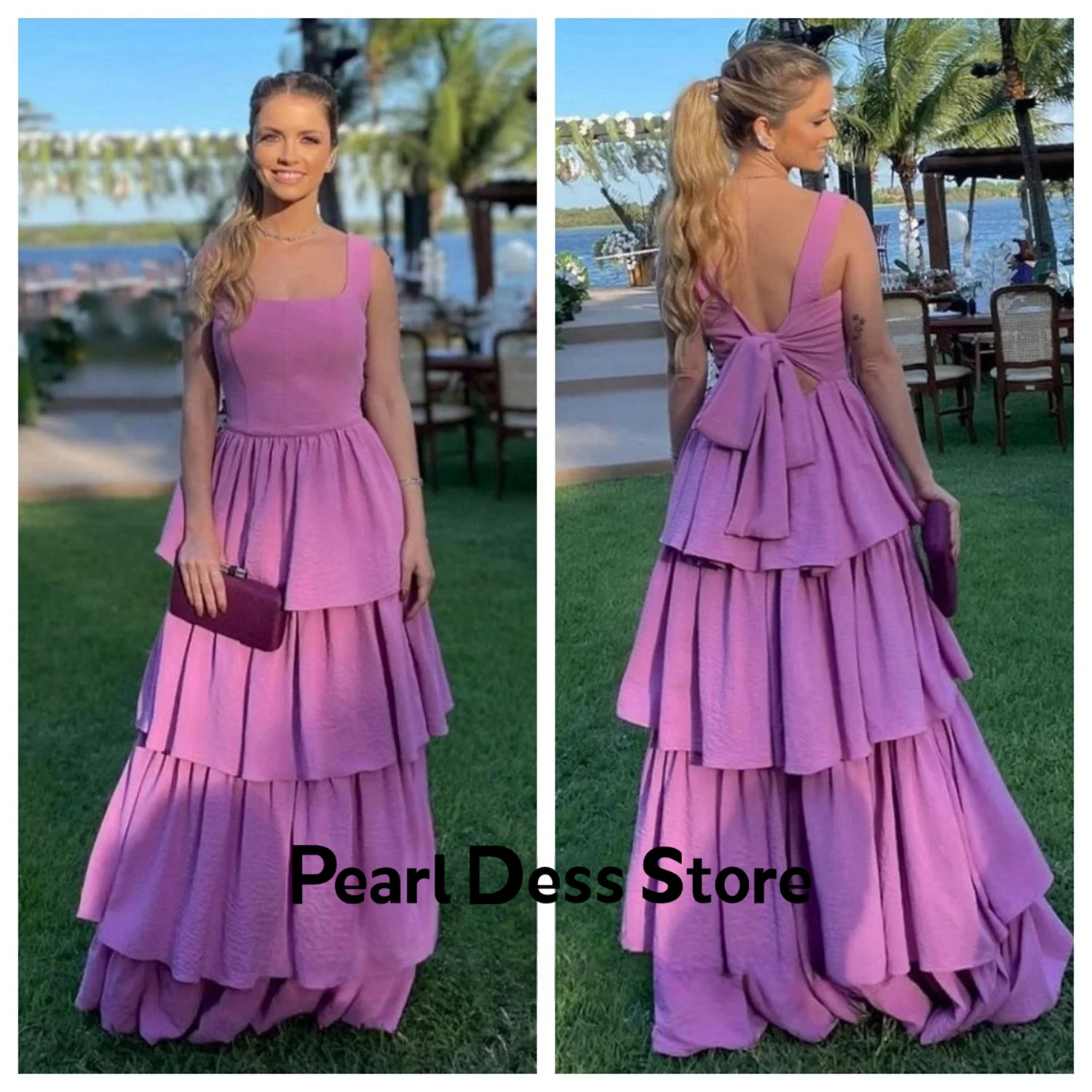 

A-line Layered Dress Evening Dress 2024 Thin Shoulder Strap Formal Dress Elegant Party Prom Dress and Floor Length