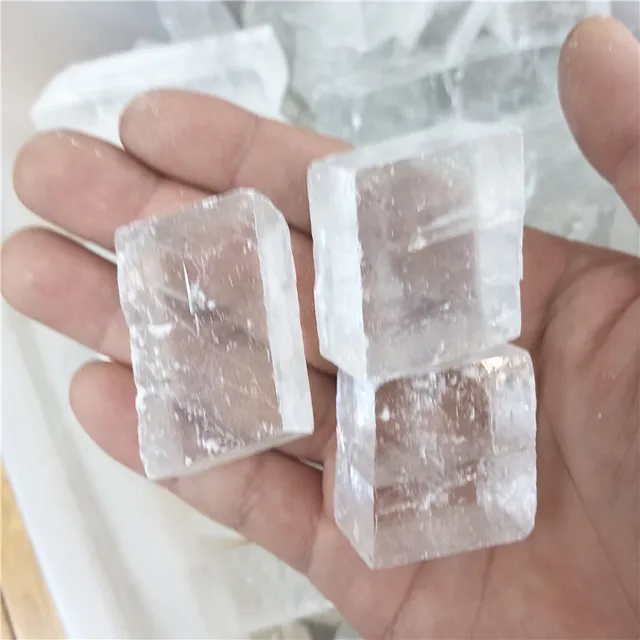 Piedras naturales y minerales para curación, calcita óptica en bruto, 100g - Imagen 2