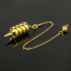 Gold Metal Pendulum for Divination with Copper Pendant - Real Reiki Dowsing Tool (Gold Color)