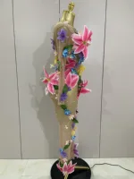 2025Sparkly Rhinestones 3D Flower Nude Mesh Transparent Jumpsut Women Evening Party Birthday Nightclub Performance Stage Costume - Image 3