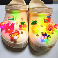 For crocs 1-5 pieces LED shoe accessories boys and girls cake chips pineapple decorative accessories buckle DIY shoe accessories 4