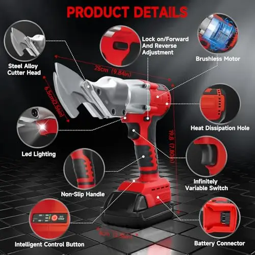 For Milwaukee M18 Battery 400W Cordless Metal Shear Brushless Electric Iron Scis