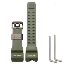 Durable Resin Sports Watch Band - Waterproof Wristband Replacement Bracelet - GWG1000 (Military Green B 3)