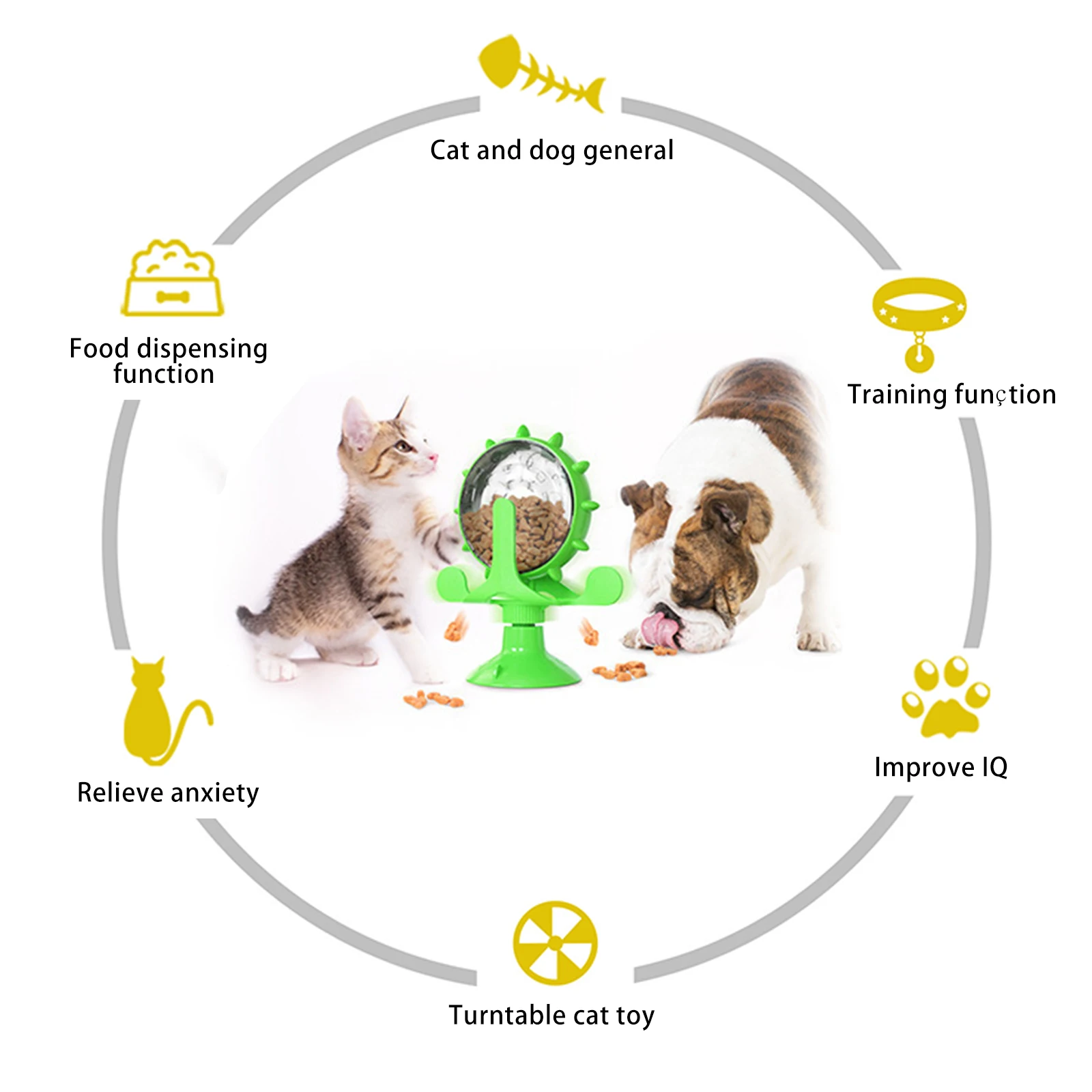 Leak Food Cat Toy Interactive Windmill Spinning Toy Pet Training Feeder Cats Feeding Pet Supplies Accessories Feeder Cat Toys rabbit toys