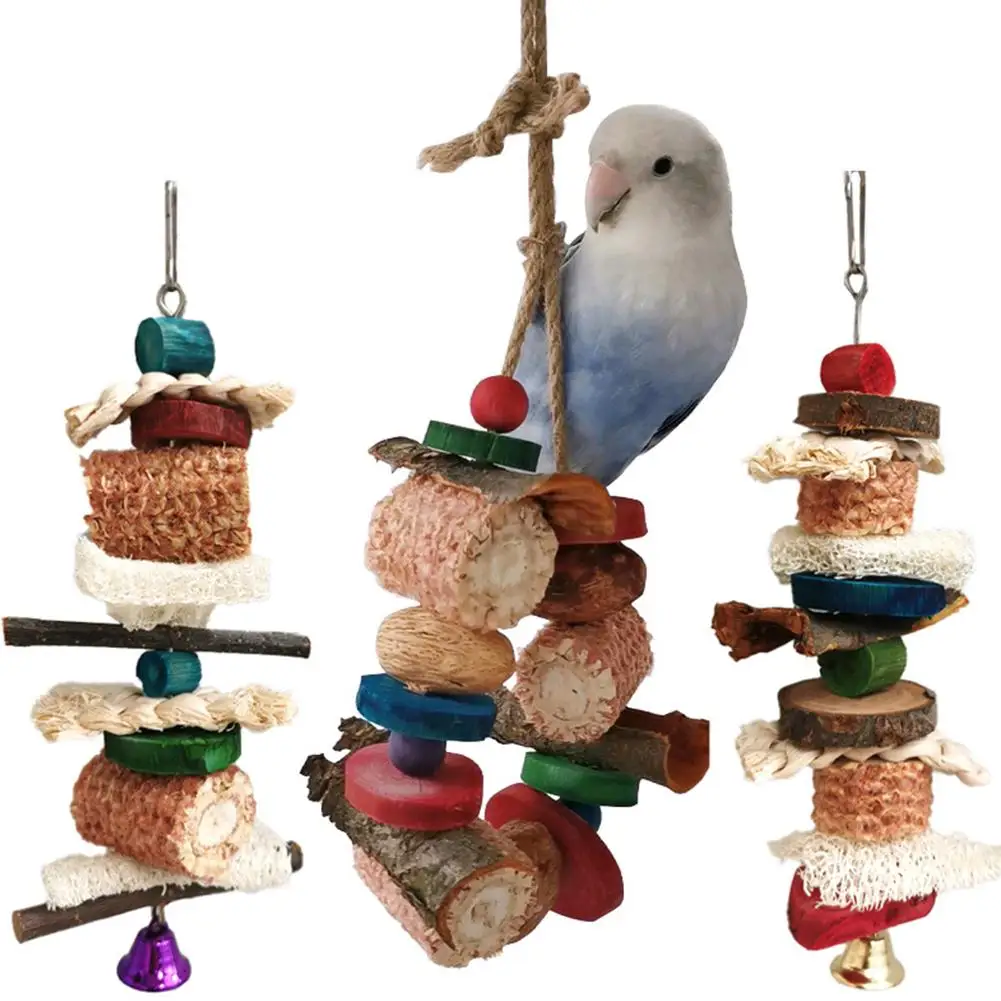 Birds-Hanging-Chew-Toys-Natural-Corn-Cob-Loofah-Set-Cage-Hanging ...