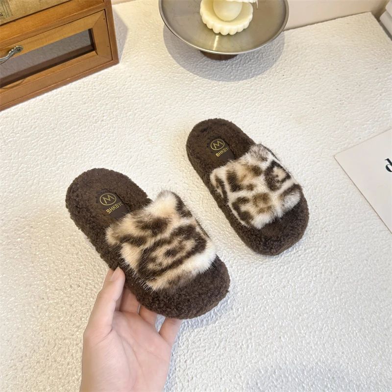 Cotton Winter Slippers for Kids Girls Soft Open Toe